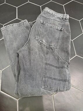 Women's Relaxed Gray Carpenter Jeans - Casual Utility Style